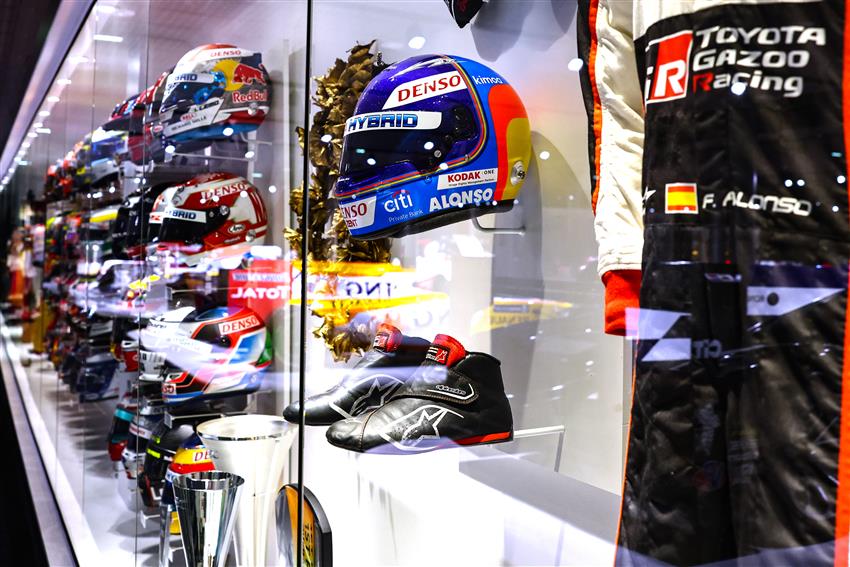 Paddock club helmet display